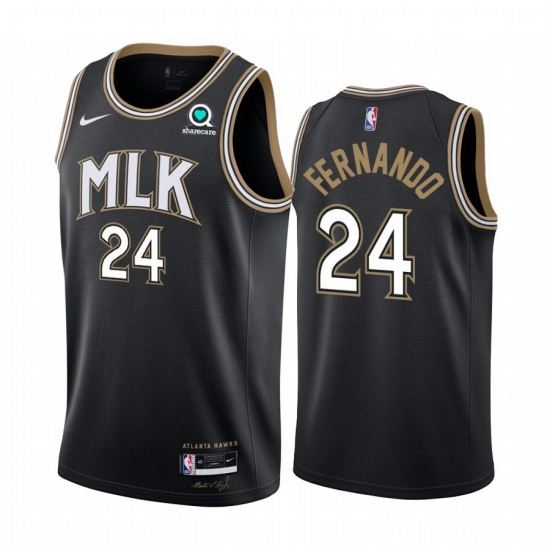 Men Nike Atlanta Hawks 24 Bruno Fernando Black NBA Swingman 2020 21 City Edition Jersey Men Nike Atlanta Hawks 24 Bruno Fernando Black NBA Swingman 2020 21 City Edition Jersey