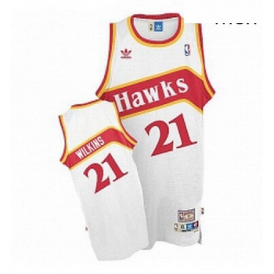 Mens Adidas Atlanta Hawks 21 Dominique Wilkins Swingman White Throwback NBA Jersey Mens Adidas Atlanta Hawks 21 Dominique Wilkins Swingman White Throwback NBA Jersey