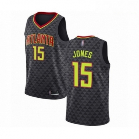 Mens Atlanta Hawks 15 Damian Jones Authentic Black Basketball Jersey Icon Edition Mens Atlanta Hawks 15 Damian Jones Authentic Black Basketball Jersey Icon Edition