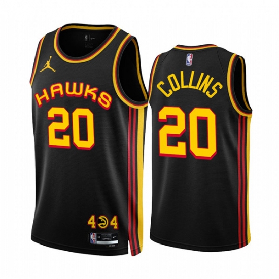 Men's Atlanta Hawks #20 John Collins 2022-23 Black Statement Edition Stitched Jersey Men's Atlanta Hawks #20 John Collins 2022-23 Black Statement Edition Stitched Jersey