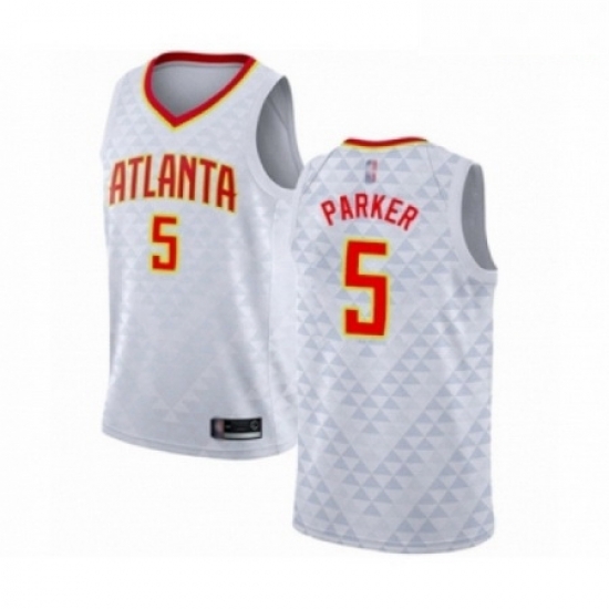 Mens Atlanta Hawks 5 Jabari Parker Authentic White Basketball Jersey Association Edition Mens Atlanta Hawks 5 Jabari Parker Authentic White Basketball Jersey Association Edition