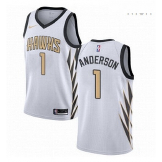 Mens Nike Atlanta Hawks 1 Justin Anderson Swingman White NBA Jersey City Edition Mens Nike Atlanta Hawks 1 Justin Anderson Swingman White NBA Jersey City Edition