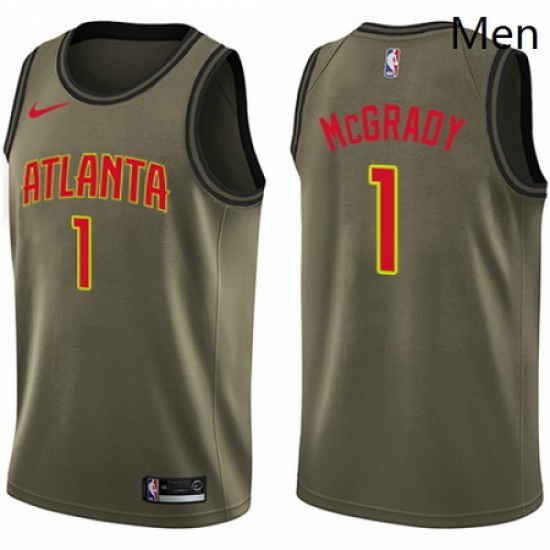Mens Nike Atlanta Hawks 1 Tracy Mcgrady Swingman Green Salute to Service NBA Jersey Mens Nike Atlanta Hawks 1 Tracy Mcgrady Swingman Green Salute to Service NBA Jersey