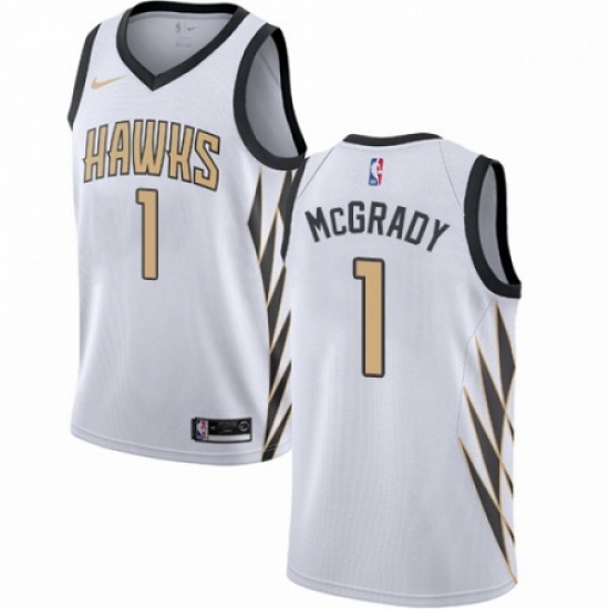 Mens Nike Atlanta Hawks 1 Tracy Mcgrady Swingman White NBA Jersey City Edition Mens Nike Atlanta Hawks 1 Tracy Mcgrady Swingman White NBA Jersey City Edition