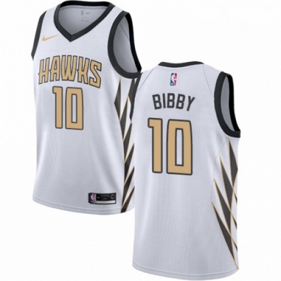 Mens Nike Atlanta Hawks 10 Mike Bibby Swingman White NBA Jersey City Edition Mens Nike Atlanta Hawks 10 Mike Bibby Swingman White NBA Jersey City Edition