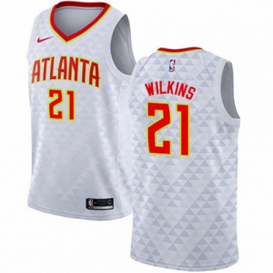 Mens Nike Atlanta Hawks 21 Dominique Wilkins Swingman White NBA Jersey Association Edition Mens Nike Atlanta Hawks 21 Dominique Wilkins Swingman White NBA Jersey Association Edition