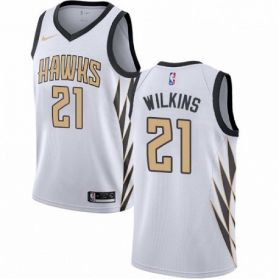Mens Nike Atlanta Hawks 21 Dominique Wilkins Swingman White NBA Jersey City Edition Mens Nike Atlanta Hawks 21 Dominique Wilkins Swingman White NBA Jersey City Edition