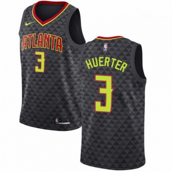 Mens Nike Atlanta Hawks 3 Kevin Huerter Swingman Black NBA Jersey Icon Edition Mens Nike Atlanta Hawks 3 Kevin Huerter Swingman Black NBA Jersey Icon Edition