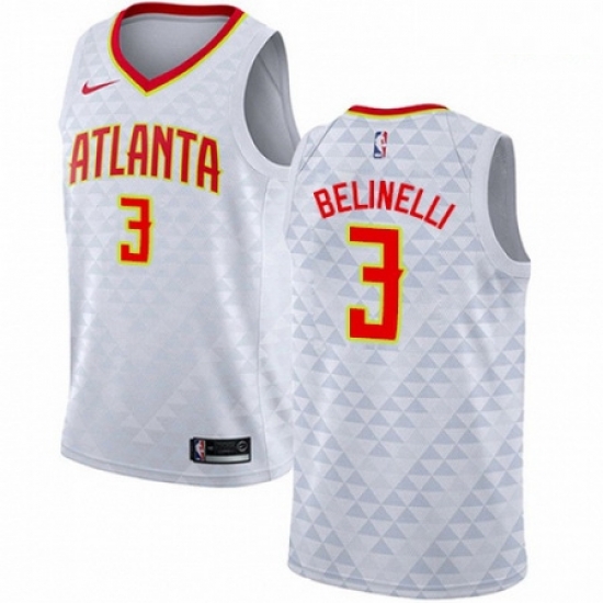 Mens Nike Atlanta Hawks 3 Marco Belinelli Swingman White NBA Jersey Association Edition Mens Nike Atlanta Hawks 3 Marco Belinelli Swingman White NBA Jersey Association Edition