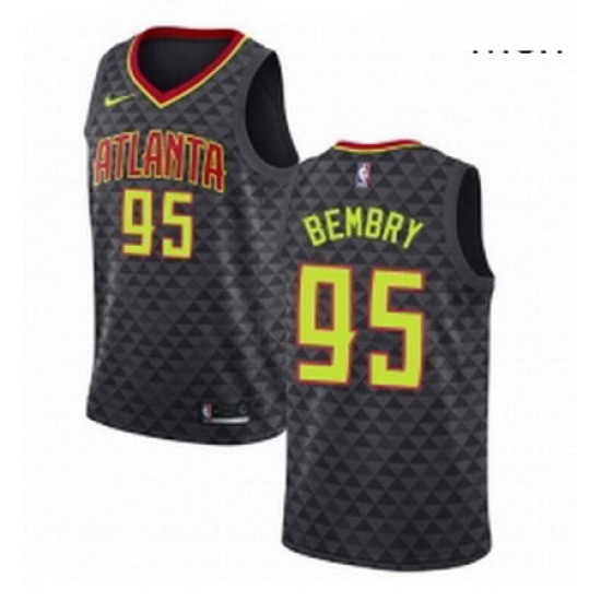 Mens Nike Atlanta Hawks 95 DeAndre Bembry Authentic Black Road NBA Jersey Icon Edition Mens Nike Atlanta Hawks 95 DeAndre Bembry Authentic Black Road NBA Jersey Icon Edition