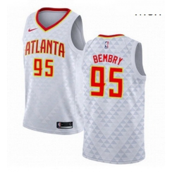 Mens Nike Atlanta Hawks 95 DeAndre Bembry Swingman White NBA Jersey Association Edition Mens Nike Atlanta Hawks 95 DeAndre Bembry Swingman White NBA Jersey Association Edition
