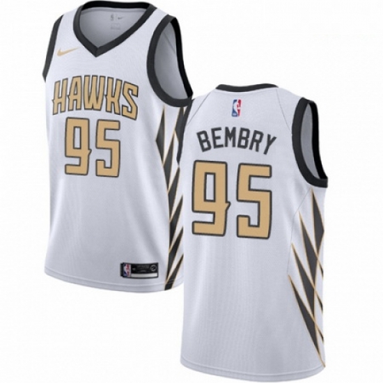 Mens Nike Atlanta Hawks 95 DeAndre Bembry Swingman White NBA Jersey City Edition Mens Nike Atlanta Hawks 95 DeAndre Bembry Swingman White NBA Jersey City Edition