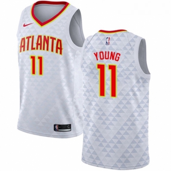Womens Nike Atlanta Hawks 11 Trae Young Authentic White NBA Jersey Association Edition Womens Nike Atlanta Hawks 11 Trae Young Authentic White NBA Jersey Association Edition