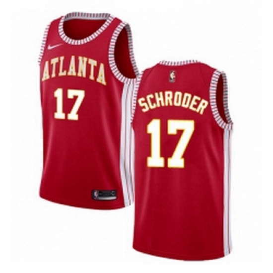 Womens Nike Atlanta Hawks 17 Dennis Schroder Swingman Red NBA Jersey Statement Edition 