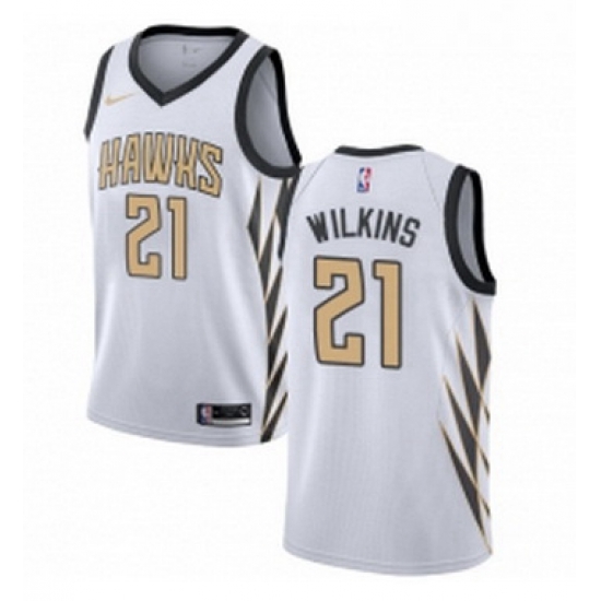 Womens Nike Atlanta Hawks 21 Dominique Wilkins Swingman White NBA Jersey City Edition Womens Nike Atlanta Hawks 21 Dominique Wilkins Swingman White NBA Jersey City Edition