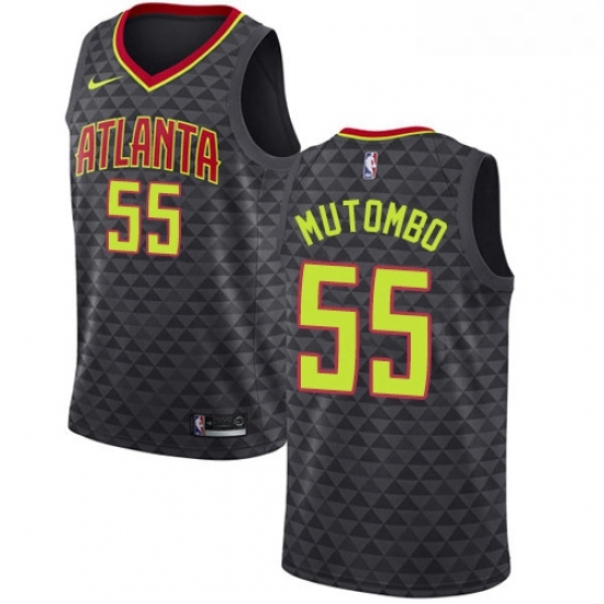 Womens Nike Atlanta Hawks 55 Dikembe Mutombo Swingman Black Road NBA Jersey Icon Edition Womens Nike Atlanta Hawks 55 Dikembe Mutombo Swingman Black Road NBA Jersey Icon Edition