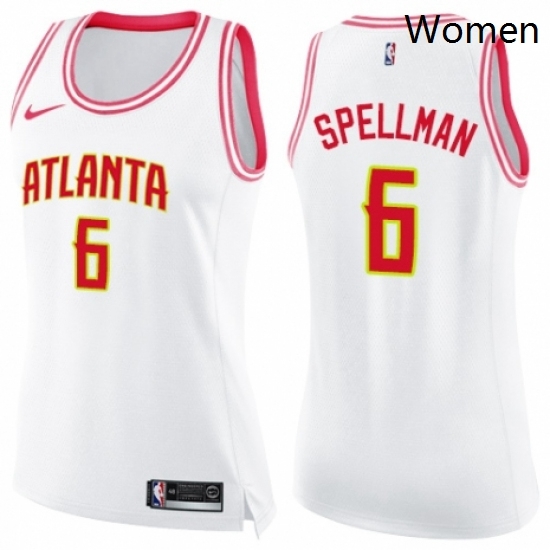 Womens Nike Atlanta Hawks 6 Omari Spellman Swingman WhitePink Fashion NBA Jersey Womens Nike Atlanta Hawks 6 Omari Spellman Swingman WhitePink Fashion NBA Jersey
