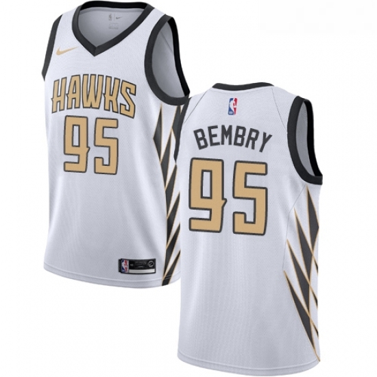 Womens Nike Atlanta Hawks 95 DeAndre Bembry Swingman White NBA Jersey City Edition Womens Nike Atlanta Hawks 95 DeAndre Bembry Swingman White NBA Jersey City Edition