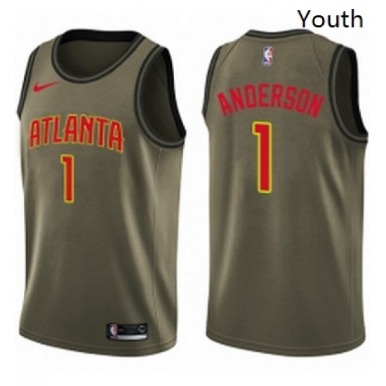 Youth Nike Atlanta Hawks 1 Justin Anderson Swingman Green Salute to Service NBA Jersey Youth Nike Atlanta Hawks 1 Justin Anderson Swingman Green Salute to Service NBA Jersey