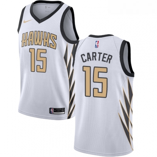 Youth Nike Atlanta Hawks 15 Vince Carter Swingman White NBA Jersey City Edition Youth Nike Atlanta Hawks 15 Vince Carter Swingman White NBA Jersey City Edition