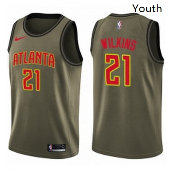 Youth Nike Atlanta Hawks 21 Dominique Wilkins Swingman Green Salute to Service NBA Jersey Youth Nike Atlanta Hawks 21 Dominique Wilkins Swingman Green Salute to Service NBA Jersey