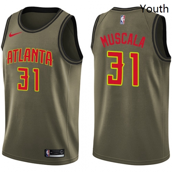 Youth Nike Atlanta Hawks 31 Mike Muscala Swingman Green Salute to Service NBA Jersey Youth Nike Atlanta Hawks 31 Mike Muscala Swingman Green Salute to Service NBA Jersey