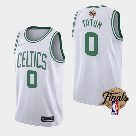Men Boston Celtics 0 Jayson Tatum 2022 White NBA Finals Stitched Jersey Men Boston Celtics 0 Jayson Tatum 2022 White NBA Finals Stitched Jersey