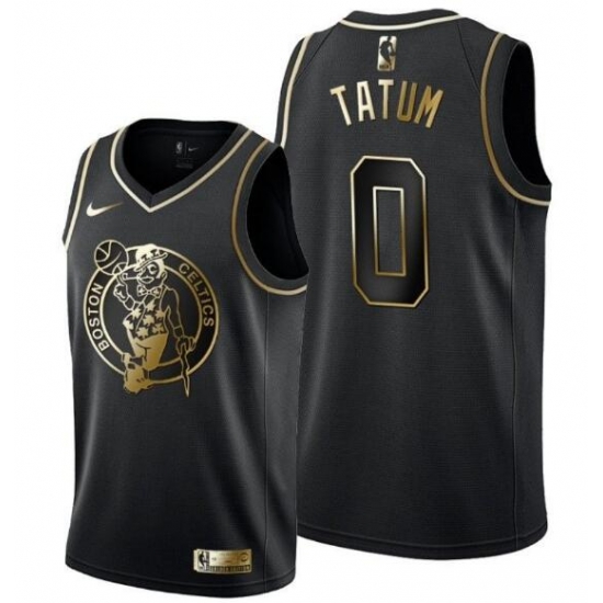 Men Boston Celtics 0 Jayson Tatum Black Gold Stitched Basketball Jersey Men Boston Celtics 0 Jayson Tatum Black Gold Stitched Basketball Jersey