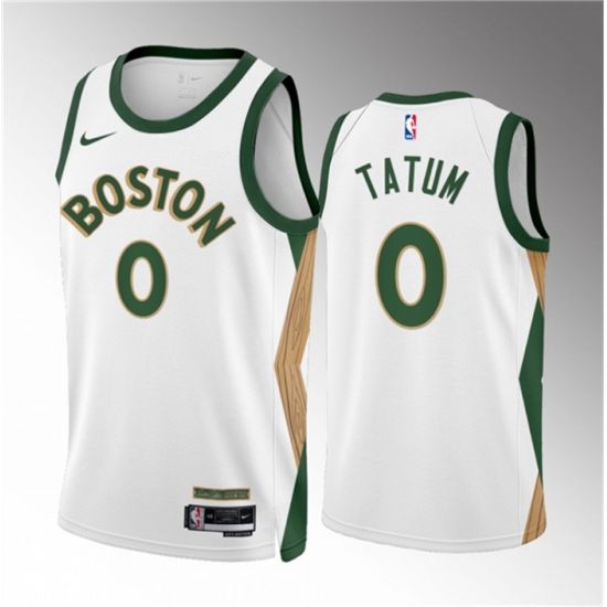 Men Boston Celtics 0 Jayson Tatum White 2023 24 City Edition Stitched Basketball Jersey Men Boston Celtics 0 Jayson Tatum White 2023 24 City Edition Stitched Basketball Jersey