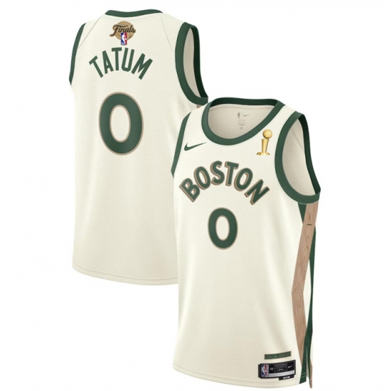 Men Boston Celtics 0 Jayson Tatum White 2024 Finals Champions City Edition Stitched Basketball Jersey Men Boston Celtics 0 Jayson Tatum White 2024 Finals Champions City Edition Stitched Basketball Jersey