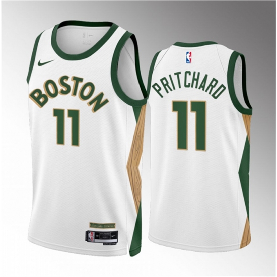 Men Boston Celtics 11 Payton Pritchard White 2023 24 City Edition Stitched Basketball Jersey Men Boston Celtics 11 Payton Pritchard White 2023 24 City Edition Stitched Basketball Jersey