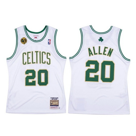 Men Boston Celtics 20 Ray Allen White Throwback 2008 09 Stitched Jersey Men Boston Celtics 20 Ray Allen White Throwback 2008 09 Stitched Jersey