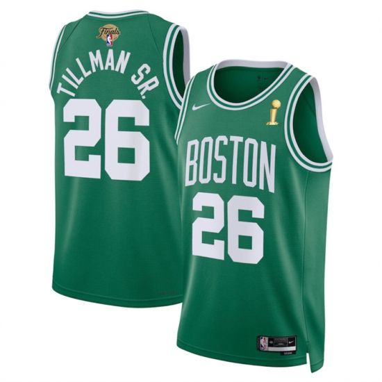 Men Boston Celtics 26 Xavier Tillman Sr Kelly Green 2024 Finals Champions Icon Edition Stitched Basketball Jersey Men Boston Celtics 26 Xavier Tillman Sr Kelly Green 2024 Finals Champions Icon Edition Stitched Basketball Jersey