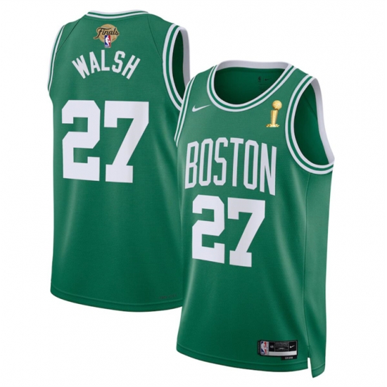 Men Boston Celtics 27 Jordan Walsh Kelly Green 2024 Finals Champions Icon Edition Stitched Basketball Jersey Men Boston Celtics 27 Jordan Walsh Kelly Green 2024 Finals Champions Icon Edition Stitched Basketball Jersey