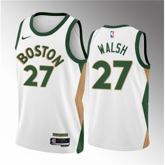 Men Boston Celtics 27 Jordan Walsh White 2023 24 City Edition Stitched Basketball Jersey Men Boston Celtics 27 Jordan Walsh White 2023 24 City Edition Stitched Basketball Jersey