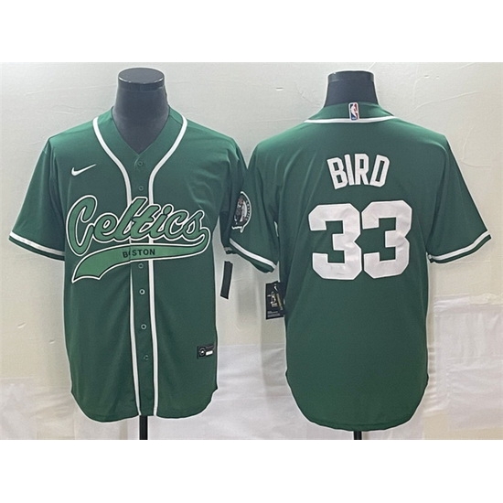 Men Boston Celtics 33 Larry Bird Green Stitched Baseball Jersey Men Boston Celtics 33 Larry Bird Green Stitched Baseball Jersey