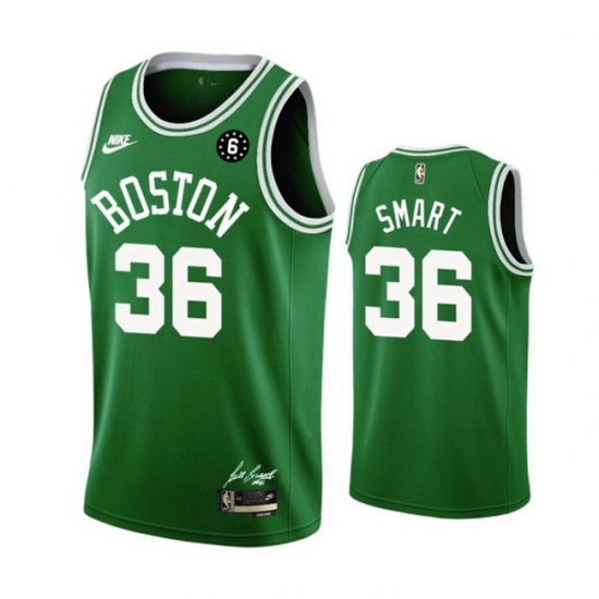 Men Boston Celtics 36 Marcus Smart Green No 6 Patch Stitched Basketball JerseyS Men Boston Celtics 36 Marcus Smart Green No 6 Patch Stitched Basketball JerseyS