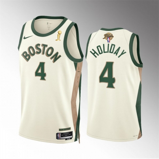 Men Boston Celtics 4 Jrue Holiday 2024 Finals Champions City Edition Stitched Basketball Jersey Men Boston Celtics 4 Jrue Holiday 2024 Finals Champions City Edition Stitched Basketball Jersey