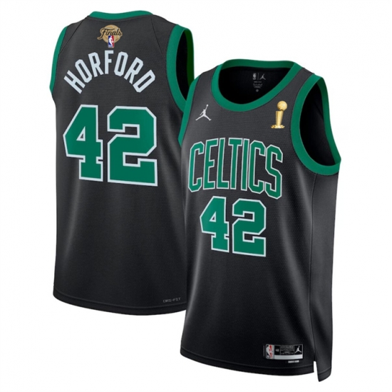 Men Boston Celtics 42 Al Horford Black 2024 Finals Champions Statement Edition Stitched Basketball Jersey Men Boston Celtics 42 Al Horford Black 2024 Finals Champions Statement Edition Stitched Basketball Jersey