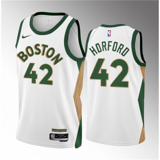 Men Boston Celtics 42 Al Horford White 2023 24 City Edition Stitched Basketball Jersey Men Boston Celtics 42 Al Horford White 2023 24 City Edition Stitched Basketball Jersey