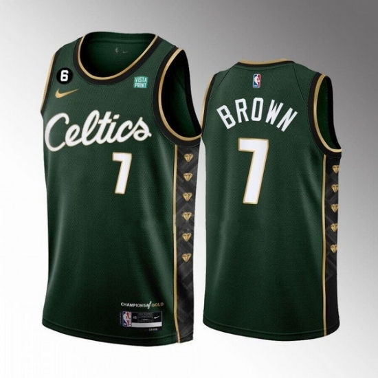 Men Boston Celtics 7 Jaylen Brown Green 2022 23 City Edition No 6 Patch Stitched Basketball Jersey Men Boston Celtics 7 Jaylen Brown Green 2022 23 City Edition No 6 Patch Stitched Basketball Jersey