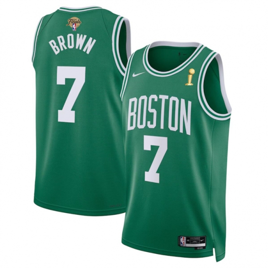 Men Boston Celtics 7 Jaylen Brown Green 2024 Finals Champions Icon Edition Stitched Basketball Jersey Men Boston Celtics 7 Jaylen Brown Green 2024 Finals Champions Icon Edition Stitched Basketball Jersey