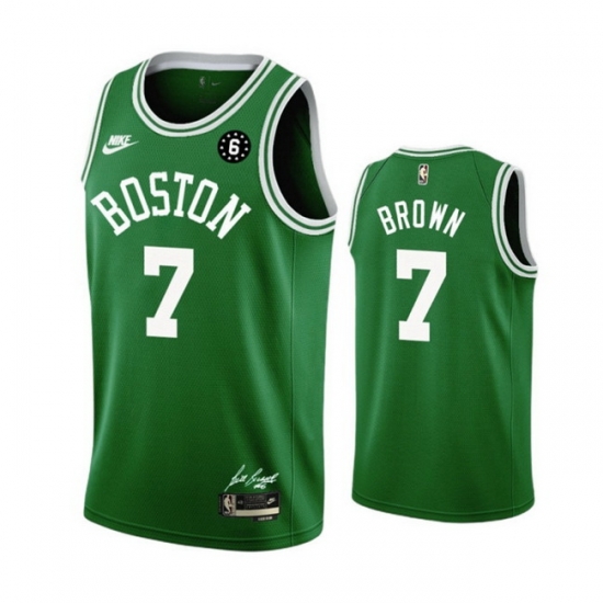 Men Boston Celtics 7 Jaylen Brown Green No 6 Patch Stitched Basketball Jersey Men Boston Celtics 7 Jaylen Brown Green No 6 Patch Stitched Basketball Jersey