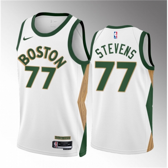 Men Boston Celtics 77 Lamar Stevens White 2023 24 City Edition Stitched Basketball Jersey Men Boston Celtics 77 Lamar Stevens White 2023 24 City Edition Stitched Basketball Jersey