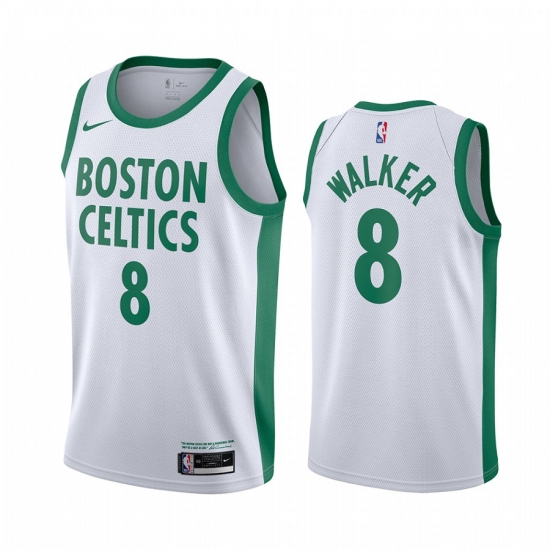 Men Boston Celtics 8 Kemba Walker White 2020 21 City Edition Swin Men Boston Celtics 8 Kemba Walker White 2020 21 City Edition Swin