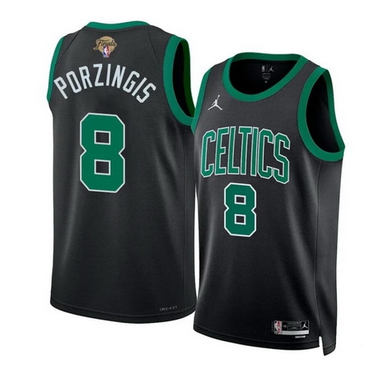 Men Boston Celtics 8 Kristaps Porzingis Black 2024 Finals Statement Edition Stitched Basketball Jersey Men Boston Celtics 8 Kristaps Porzingis Black 2024 Finals Statement Edition Stitched Basketball Jersey