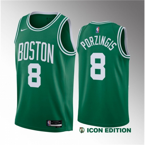 Men Boston Celtics 8 Kristaps Porzingis Green 2023 Draft Icon Edition Stitched Basketball Jersey Men Boston Celtics 8 Kristaps Porzingis Green 2023 Draft Icon Edition Stitched Basketball Jersey