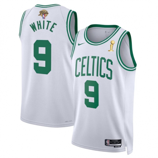 Men Boston Celtics 9 Derrick White White 2024 Finals Champions Association Edition Stitched Basketball Jersey Men Boston Celtics 9 Derrick White White 2024 Finals Champions Association Edition Stitched Basketball Jersey