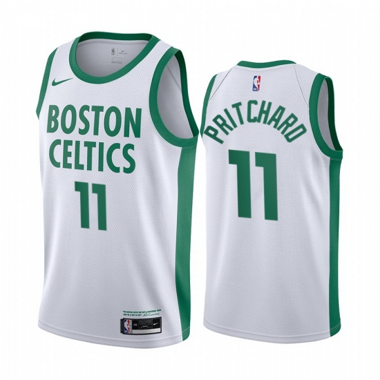 Men Nike Boston Celtics 11 Payton Pritchard White NBA Swingman 2020 21 City Edition Jersey Men Nike Boston Celtics 11 Payton Pritchard White NBA Swingman 2020 21 City Edition Jersey