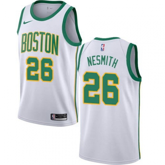 Men Nike Boston Celtics 26 Aaron Nesmith White NBA Swingman City Edition 2018 19 Jersey Men Nike Boston Celtics 26 Aaron Nesmith White NBA Swingman City Edition 2018 19 Jersey